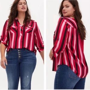 Torrid Harper Georgette Stripe Pullover Blouse Size 2X